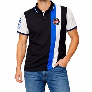 U.S. Polo Assn. Black, Blue, and White Polo Shirt